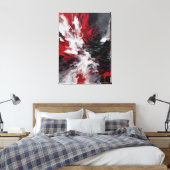 Toile Quadro abstrato, vermelho, preto, cinza e branco (Insitu(Chambre))