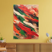 Toile Quadro abstrato, vermelho, verde, bege e laranja (Insitu(Salon))