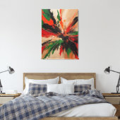 Toile Quadro abstrato, vermelho, verde, bege e laranja (Insitu(Chambre))