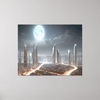 Toile Quadro para paredes "paisagem urbana futurista"