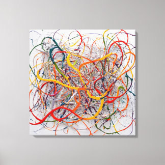 Toile Quadro Pintura Abstrata em Canva Sinfonia Abstrata