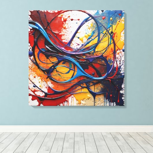 Toile Quadro Pintura Abstrata em Canvas Harmonia Cósmica (Insitu (Plancher de Bois))