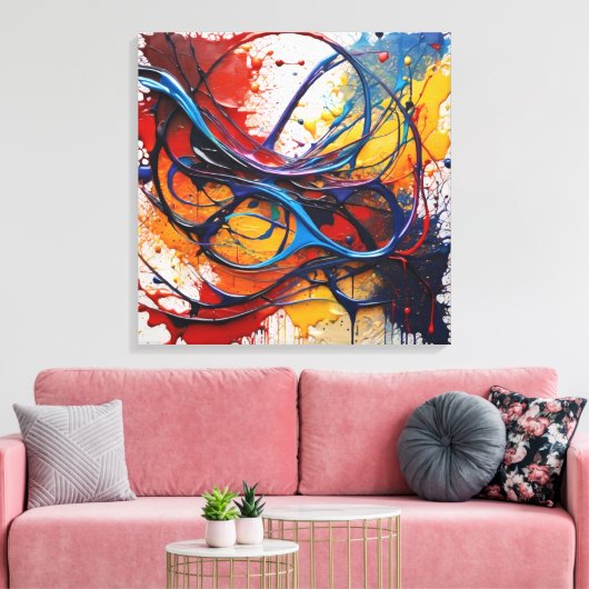 Toile Quadro Pintura Abstrata em Canvas Harmonia Cósmica (Insitu(Salon))