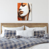 Toile Quadro Rosto de mulher Laranja e bege (Insitu(Chambre))