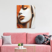 Toile Quadro Rosto de mulher Laranja e bege (Insitu(Salon))