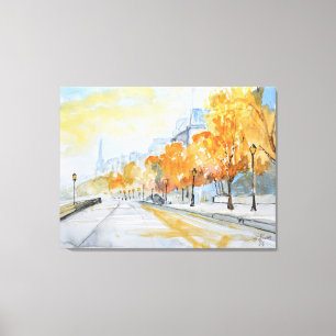 Toile Quai de la Seine automnal Paris