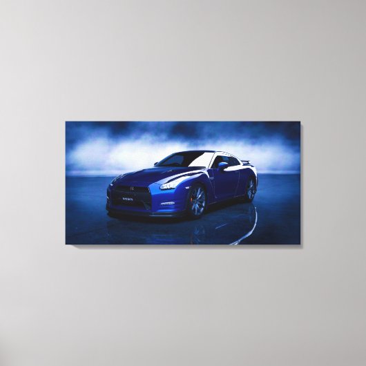 Toile Qualité bleue Nissan GT-R (Recto)
