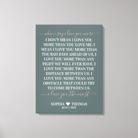 Toile Quand je dis que je t'aime plus anniversaire de ma (Recto)