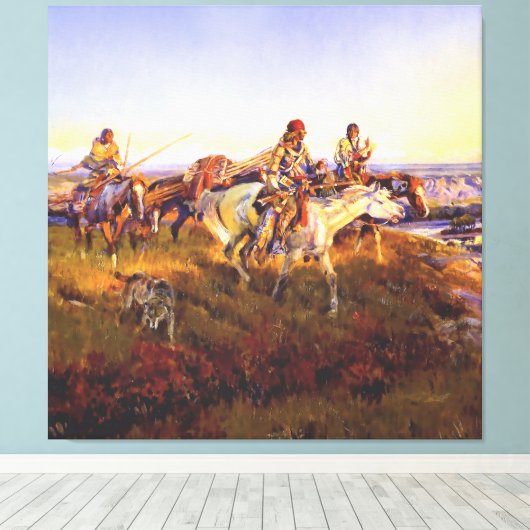 Toile "Quand les hommes blancs deviennent rouges" par Ch (Insitu (Plancher de Bois))