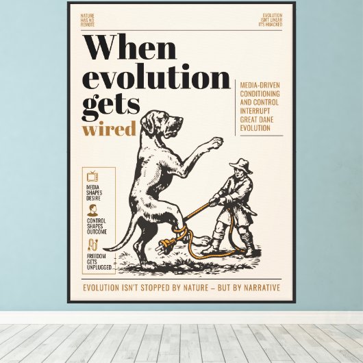 Toile Quand l'évolution est câblée, les Grands Danois so (Insitu (Plancher de Bois))