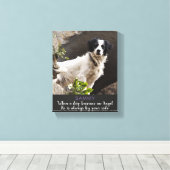 Toile Quand un chien devient et Angel mâle chien (Insitu (Plancher de Bois))