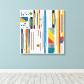 Toile Quantum Bauhaus Geometric Pattern  (Insitu (Plancher de Bois))