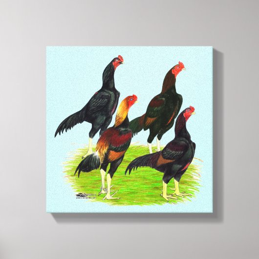 Toile Quartet de jeu oriental Fowl (Recto)