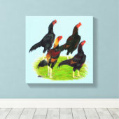 Toile Quartet de jeu oriental Fowl (Insitu (Plancher de Bois))