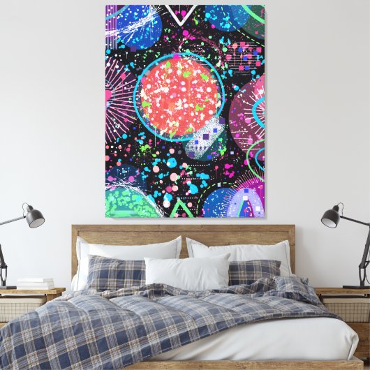 Toile Quartier Galactique : Carte Postale d'Art Abstrait (Insitu(Chambre))