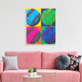 Toile Quatre balles de baseball de différentes couleurs (Insitu(Salon))