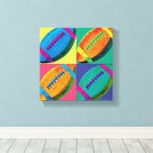 Toile Quatre boules de football de couleurs différentes (Insitu (Plancher de Bois))