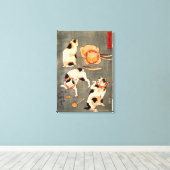 Toile Quatre chats dans différentes poses illustrant le (Insitu (Plancher de Bois))