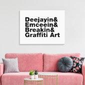 Toile Quatre éléments de l'Hip hop (Insitu(Salon))