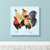 Toile Quatre gamecocks (Insitu (Plancher de Bois))