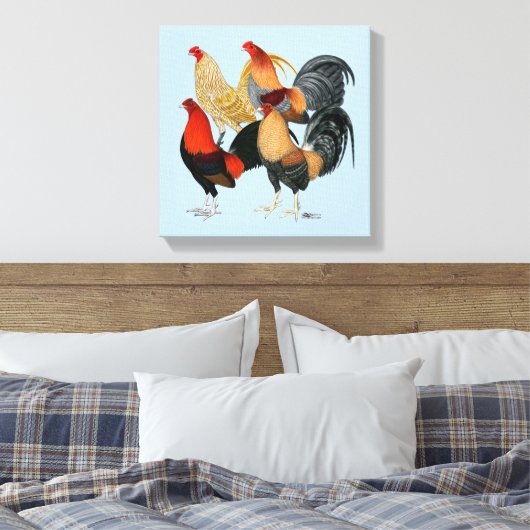 Toile Quatre gamecocks (Insitu(Chambre))