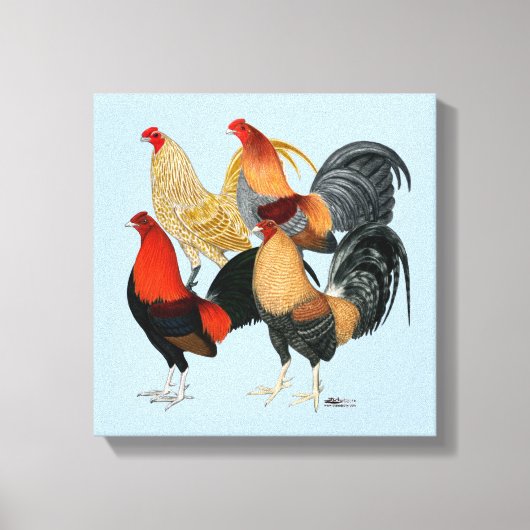 Toile Quatre gamecocks (Recto)