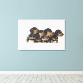Toile Quatre Mini Dachshund (Insitu (Plancher de Bois))