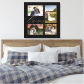 Toile Quatre Photos Mariages Collage Love Script noir (Insitu(Chambre))