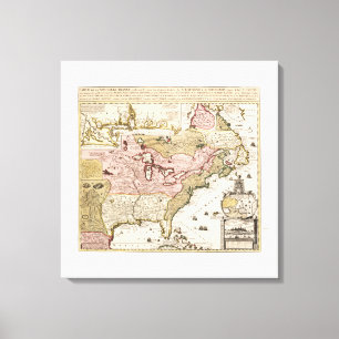 Toile Québec/Nouvelle-France medieval french map America