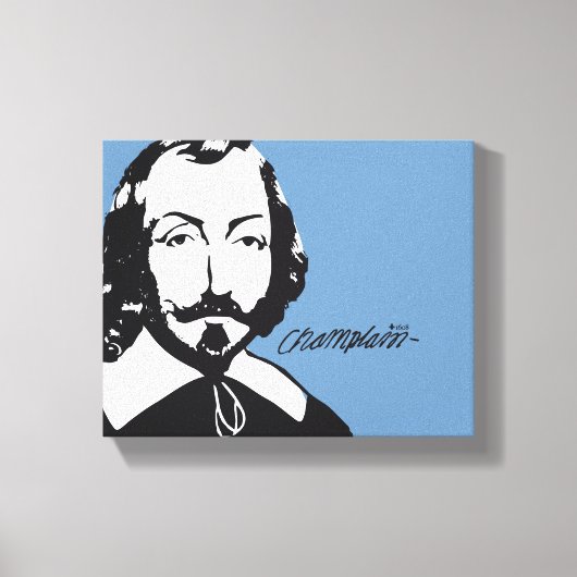 Toile Québec Samuel de Champlain 1608 Signature Français (Recto)