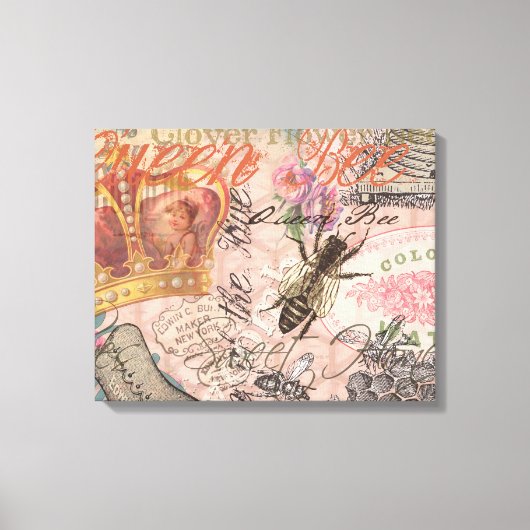 Toile Queen Bee Vintage magnifique collage (Recto)
