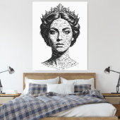 Toile Queen Esther Calligraphy Portrait - Vintage Script (Insitu(Chambre))