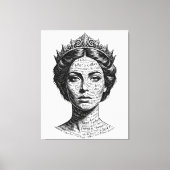 Toile Queen Esther Calligraphy Portrait - Vintage Script (Recto)