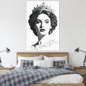 Toile Queen Esther Calligraphy Portrait - Vintage Script (Insitu(Chambre))
