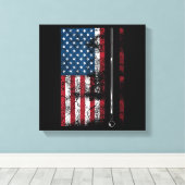 Toile Queue de billard drapeau américain Mignon jeu de t (Insitu (Plancher de Bois))