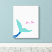 Toile Queue rose bleu sarcelle Queue de sirène magique p (Insitu (Plancher de Bois))