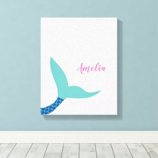 Toile Queue rose bleu sarcelle Queue de sirène magique p (Insitu (Plancher de Bois))