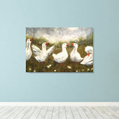 Toile Quiet Quack: White Duck Starry Night Goose (Insitu (Plancher de Bois))