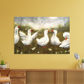 Toile Quiet Quack: White Duck Starry Night Goose (Insitu(Salon))