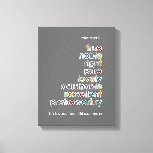 Toile Quoi qu'il en soit : Phil 4:8 (Recto)