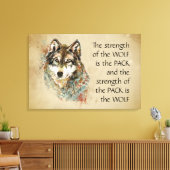 Toile Quote d'aquarelle originale Wolf & Pack Family (Insitu(Salon))