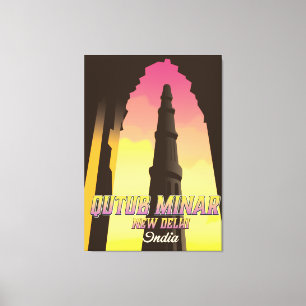 Toile Qutub Minar New Delhi Inde affiche voyage