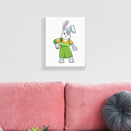 Toile Rabbit comme coiffeur avec sèche-cheveux (Insitu(Salon))