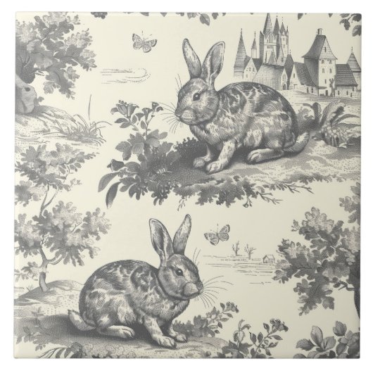 Toile Rabbit  Woodland Tegeltje (Voorkant)
