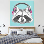 Toile Raccoon d'Héadphone (Insitu(Chambre))