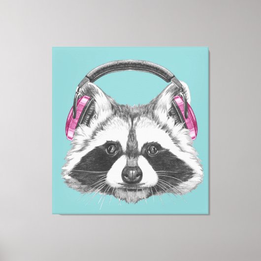 Toile Raccoon d'Héadphone (Recto)