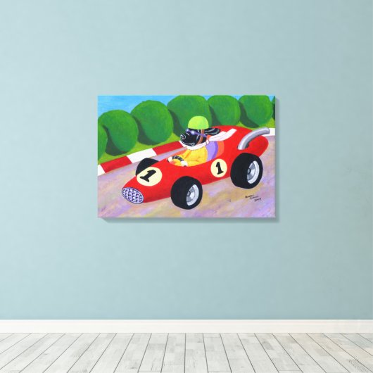 Toile Racing Black Labrador Artwork (Insitu (Plancher de Bois))