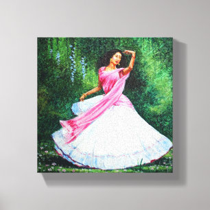 Toile Radha Attend Krishna À Vrindavan