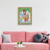 Toile Radha Krishna Love Tribal Indian Pattachitra Art (Insitu(Salon))