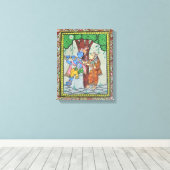 Toile Radha Krishna Love Tribal Indian Pattachitra Art (Insitu (Plancher de Bois))
